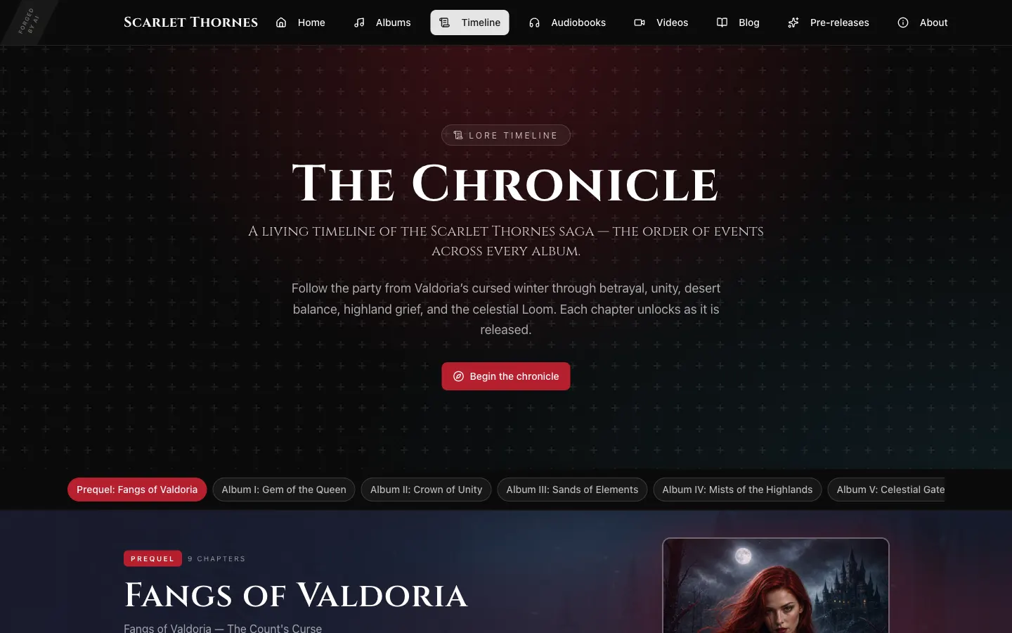Scarlet Thornes lore timeline